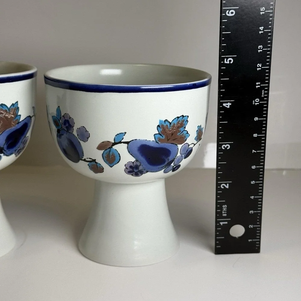 Royal Doulton Festival LS1010‎ Footed Bowls Set 2 Lambeth Stoneware England